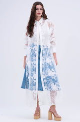LACE BUTTON UP