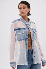 LET IT GO CHIFFON BUTTON DOWN