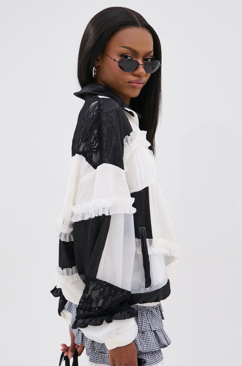 BLACK DAHLIA PATCHWORK BOMBER