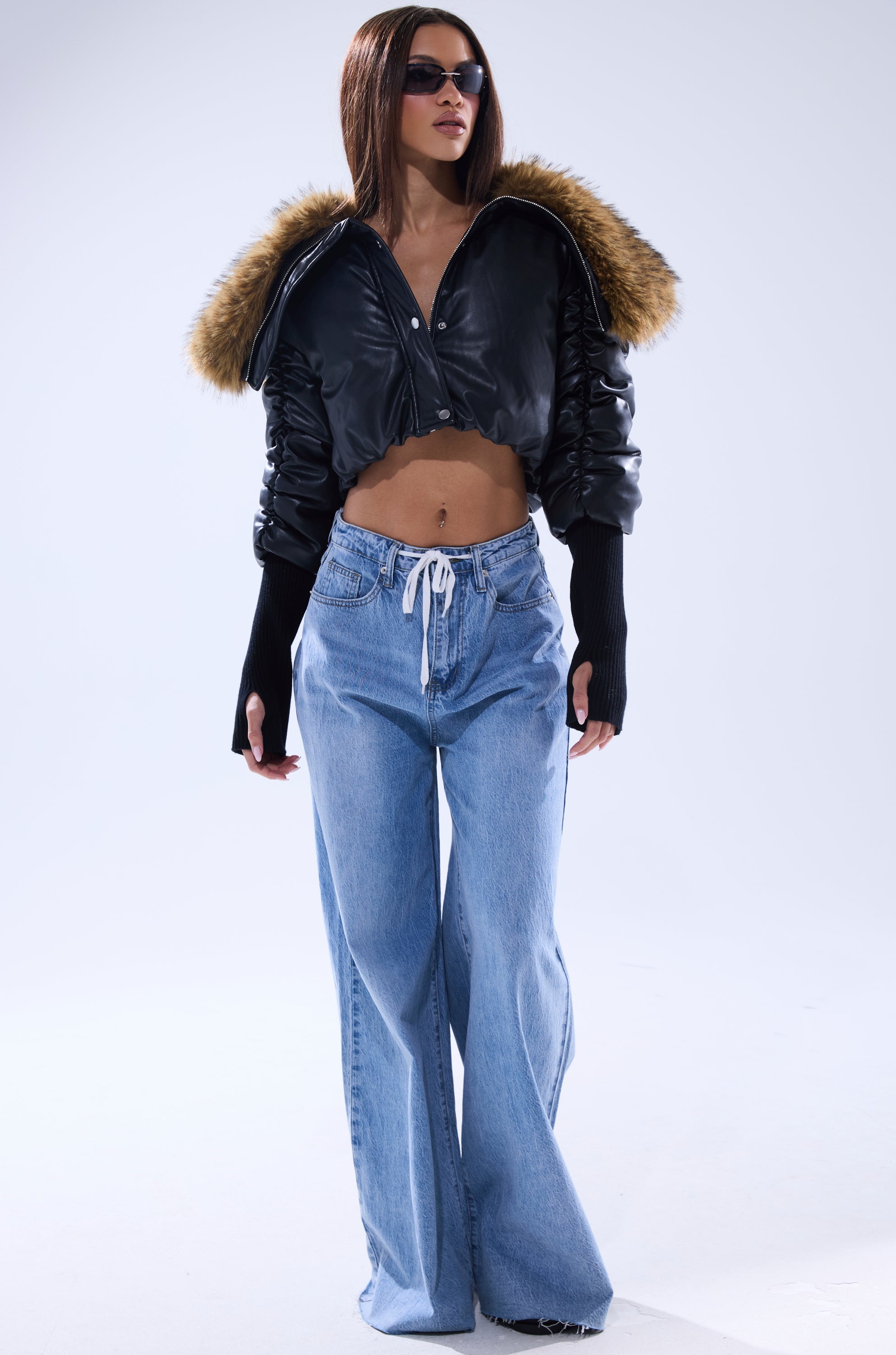 KICKBACK FUR TRIM BOMBER