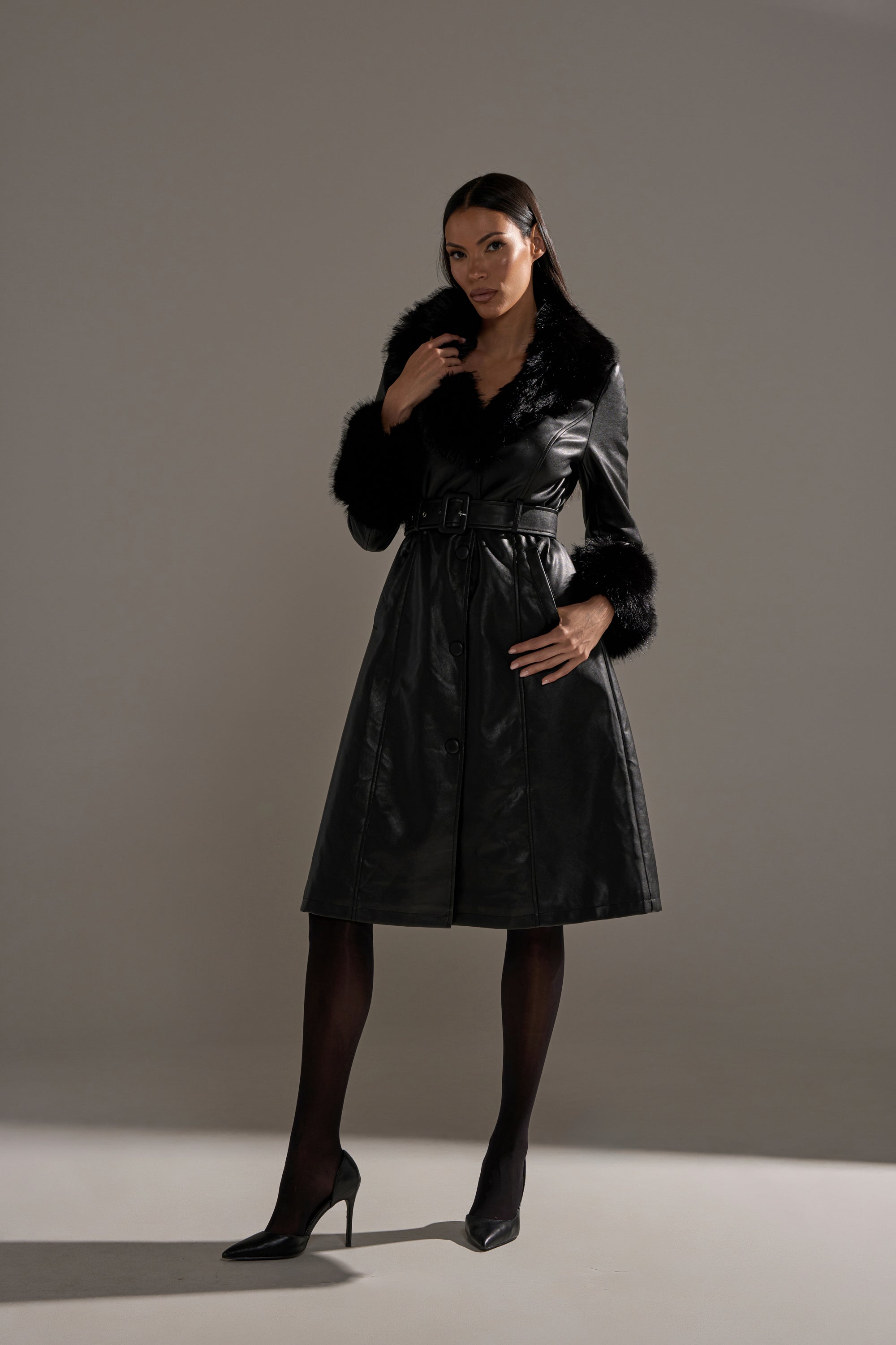 KAYA FUR TRIM TRENCH