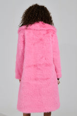 LENOX FAUX FUR TRENCH IN PINK