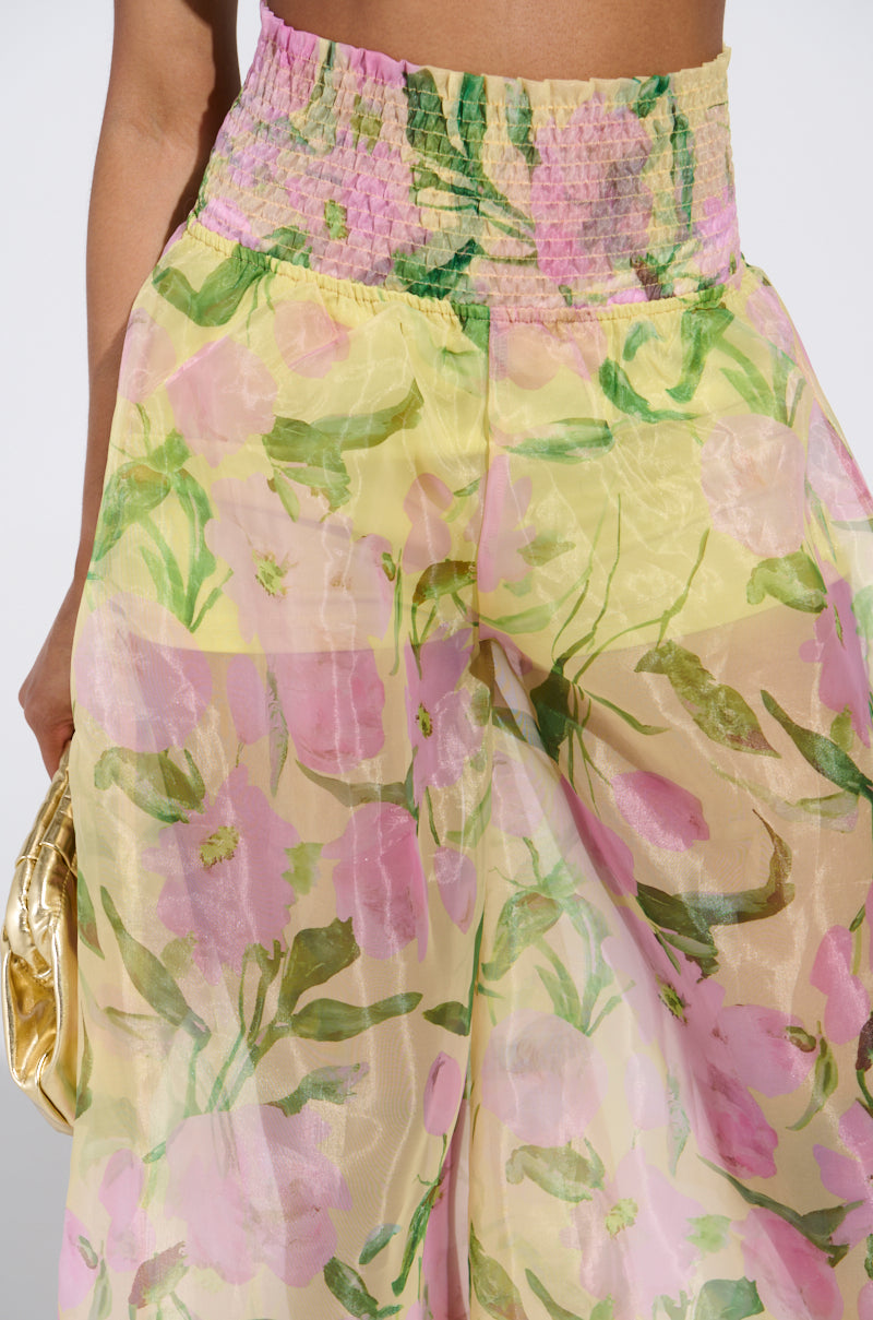 FLOWER POWER WIDE LEG PALAZZO PANT