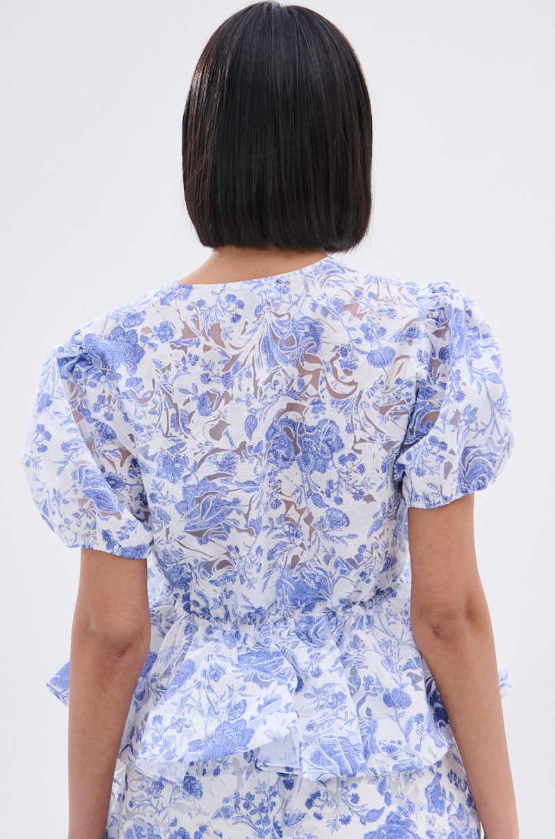BINKEY FLORAL TIE FRONT BLOUSE
