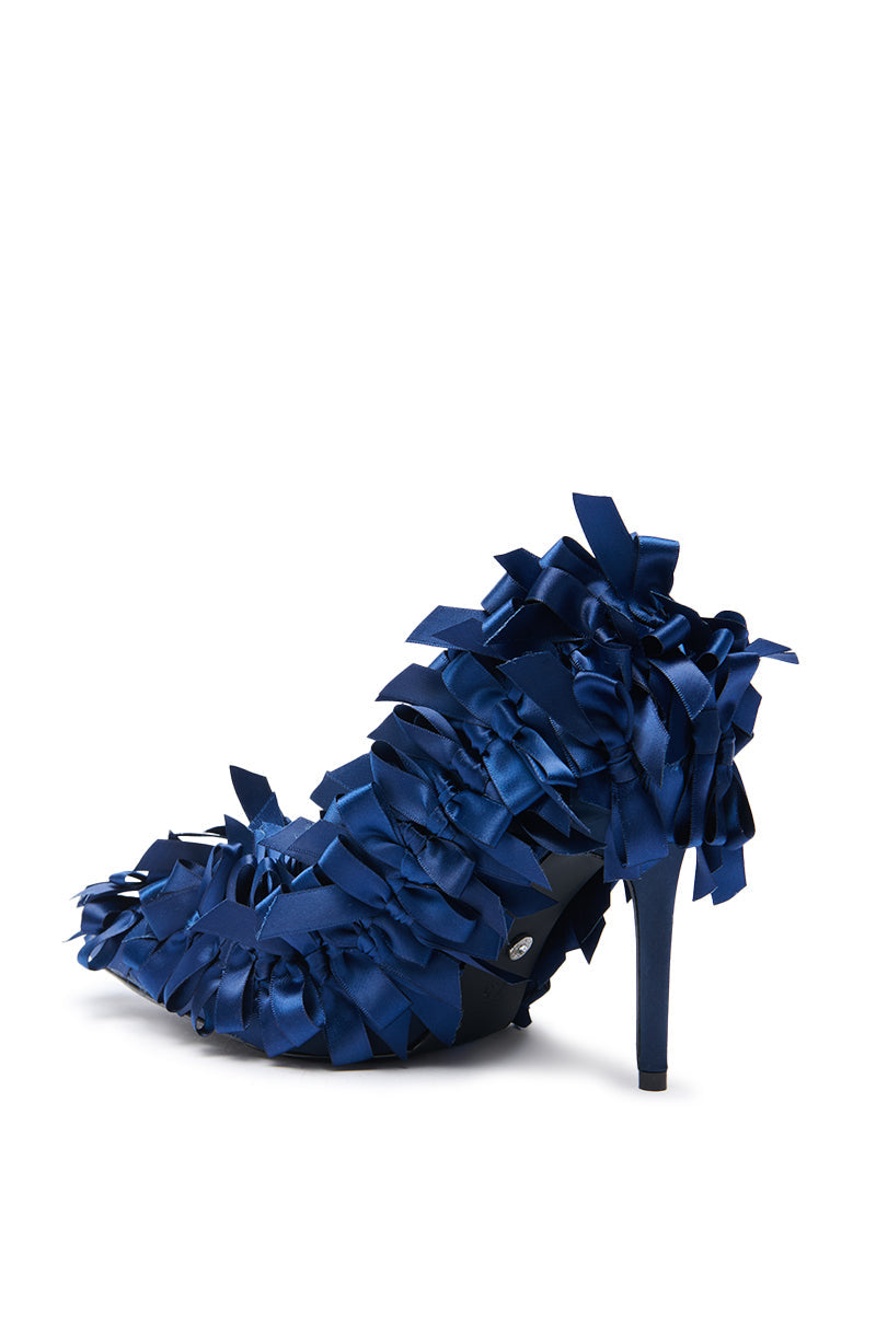 AZALEA WANG LYLIO NAVY BOW EMBELLISHED PUMP