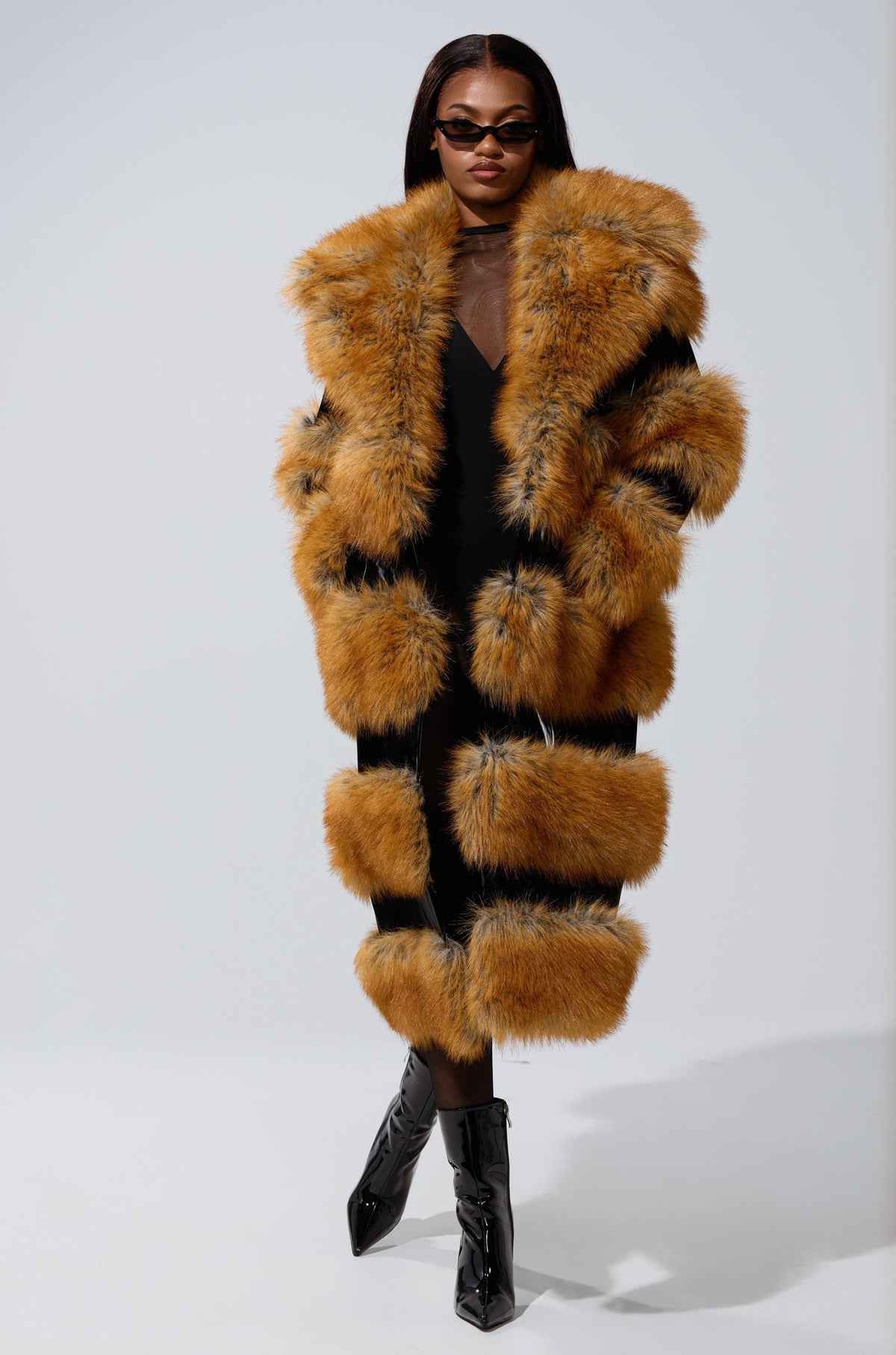 MADDOX PANELED FAUX FUR