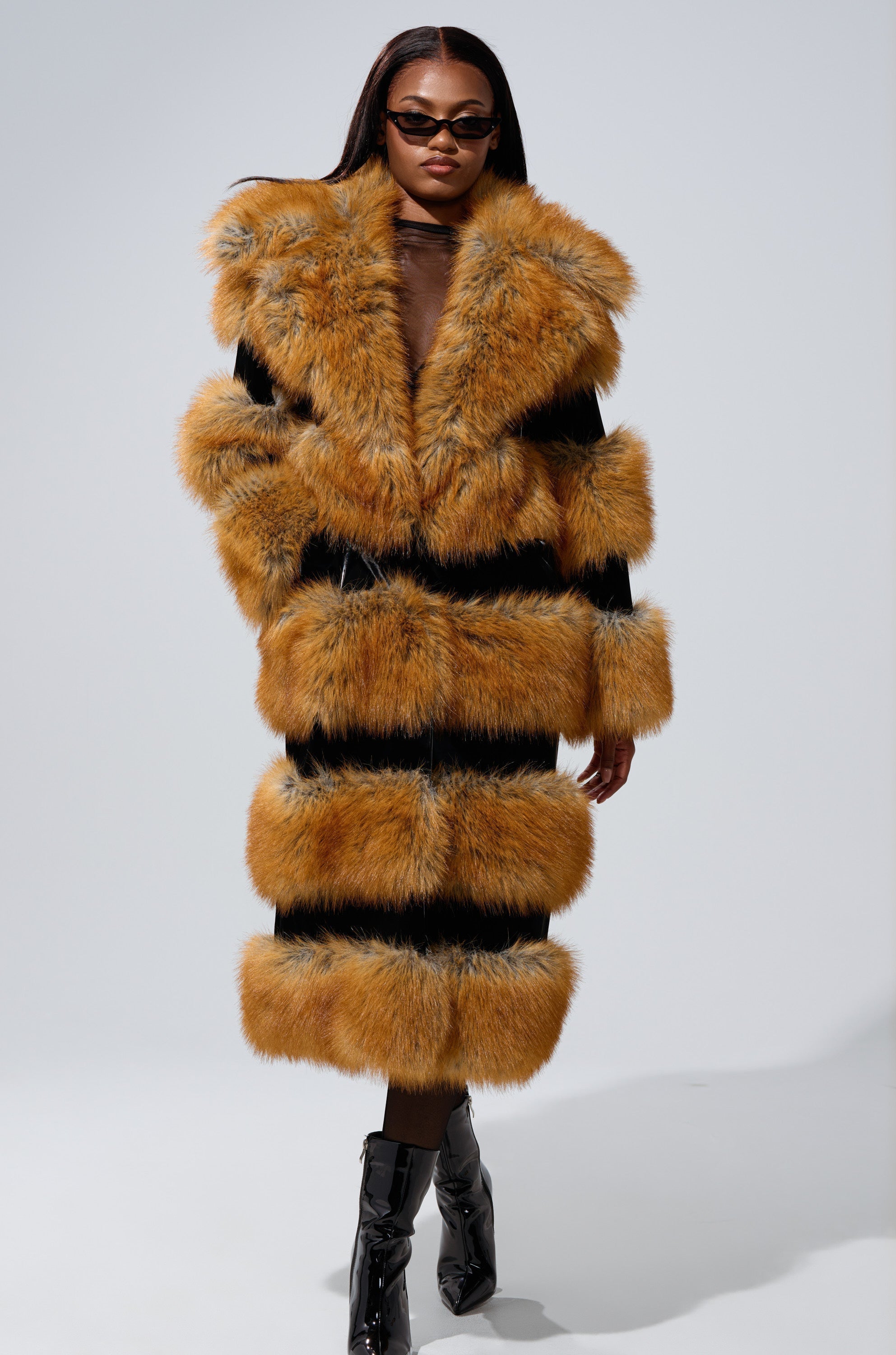 MADDOX PANELED FAUX FUR