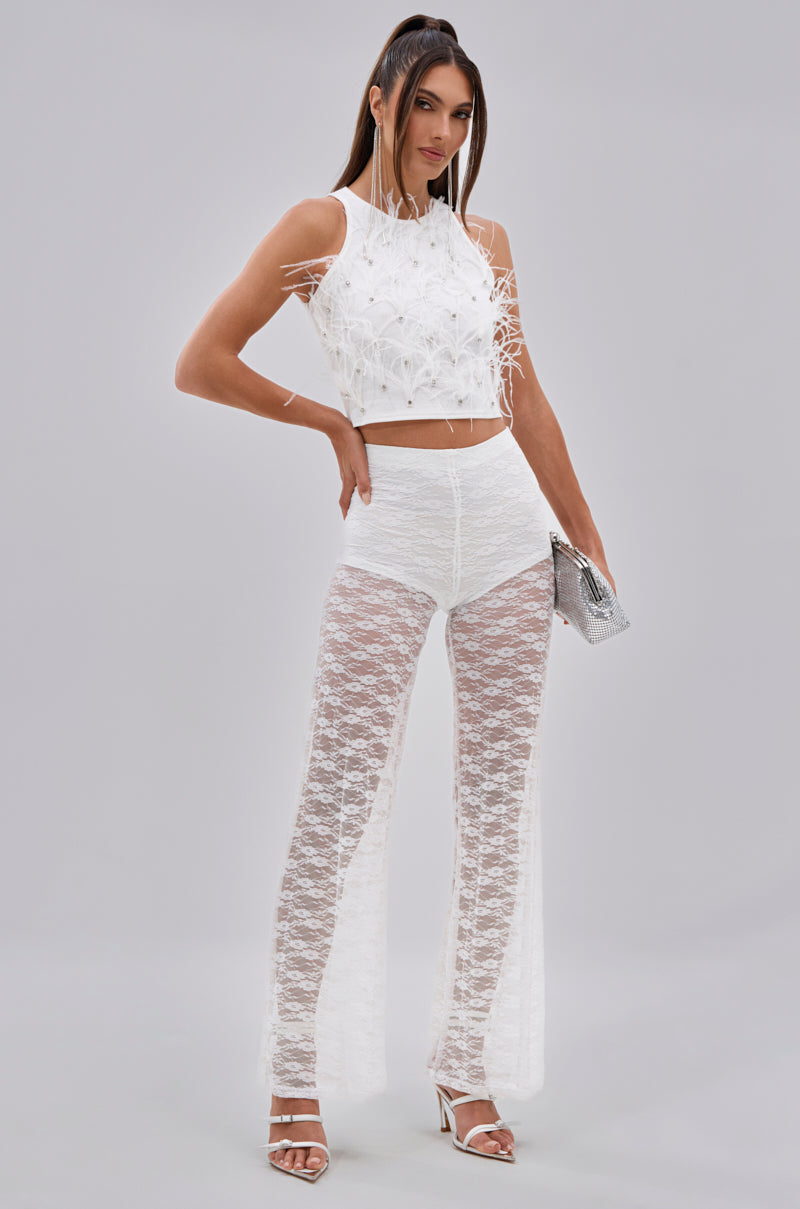 HOT STUFF LACE FLARE LEGGING