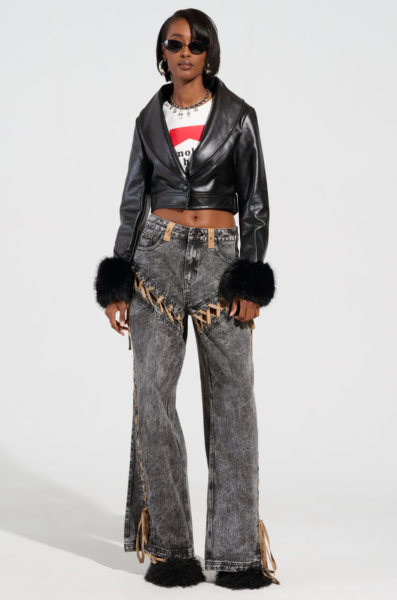 GISELE CROP MOTO BLAZER