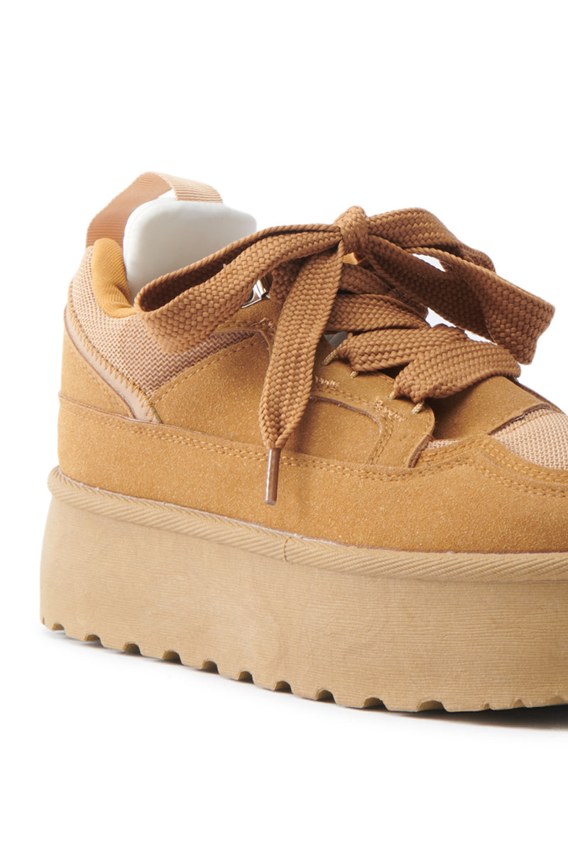 POPULARITY CHESTNUT FLATFORM SNEAKER