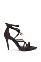 AZALEA WANG RADHA CHOCOLATE METAL EMBELLISHED SANDAL