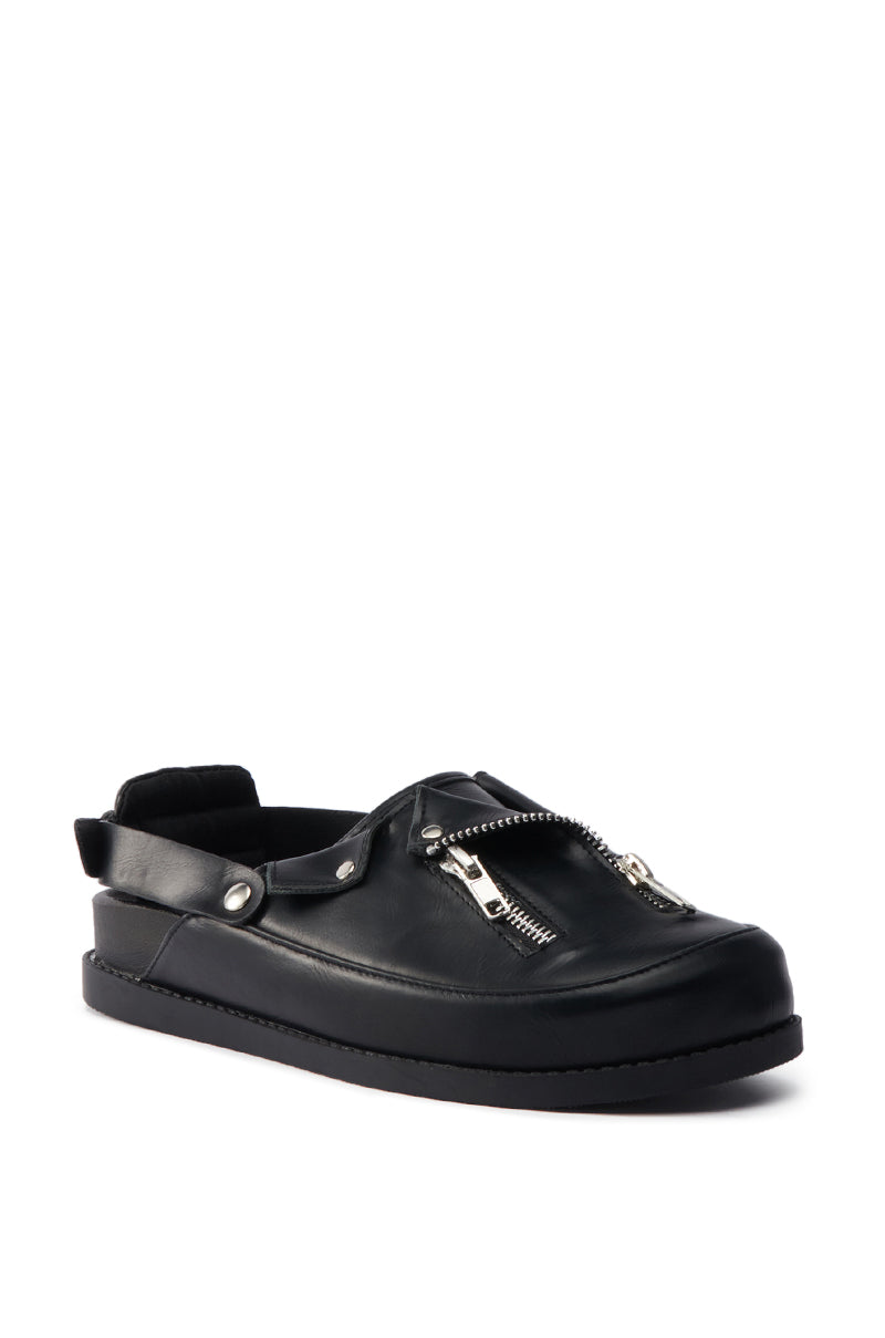 AZALEA WANG RESTER BLACK HARDWARE EMBELLISHED MULE