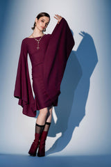 MEET ME IN THE BALLROOM MIDI DRESS IN BURGUNDY