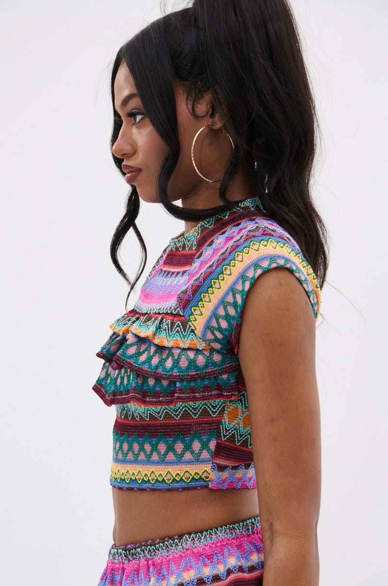 COLORFUL LIFE RUFFLE BLOUSE