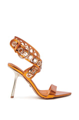 AZALEA WANG SAMUEL ORANGE HARDWARE EMBELLISHED SANDAL