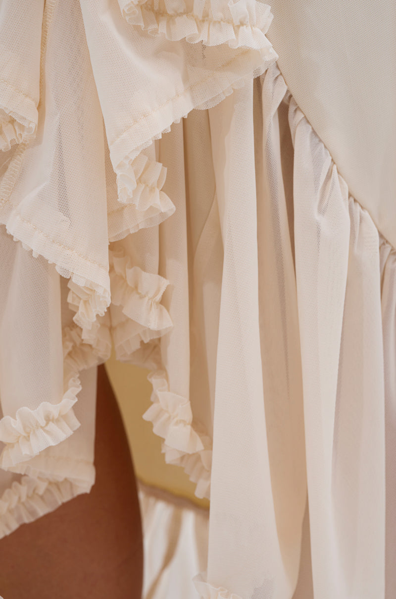 MELISSA MESH RUCHED SKIRT
