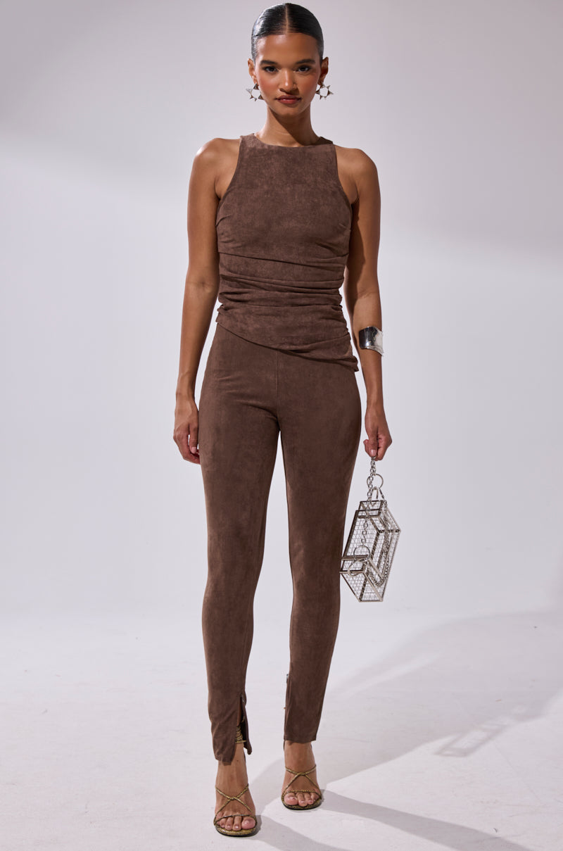 CHOCOLATE HEAVEN SUEDE BLOUSE