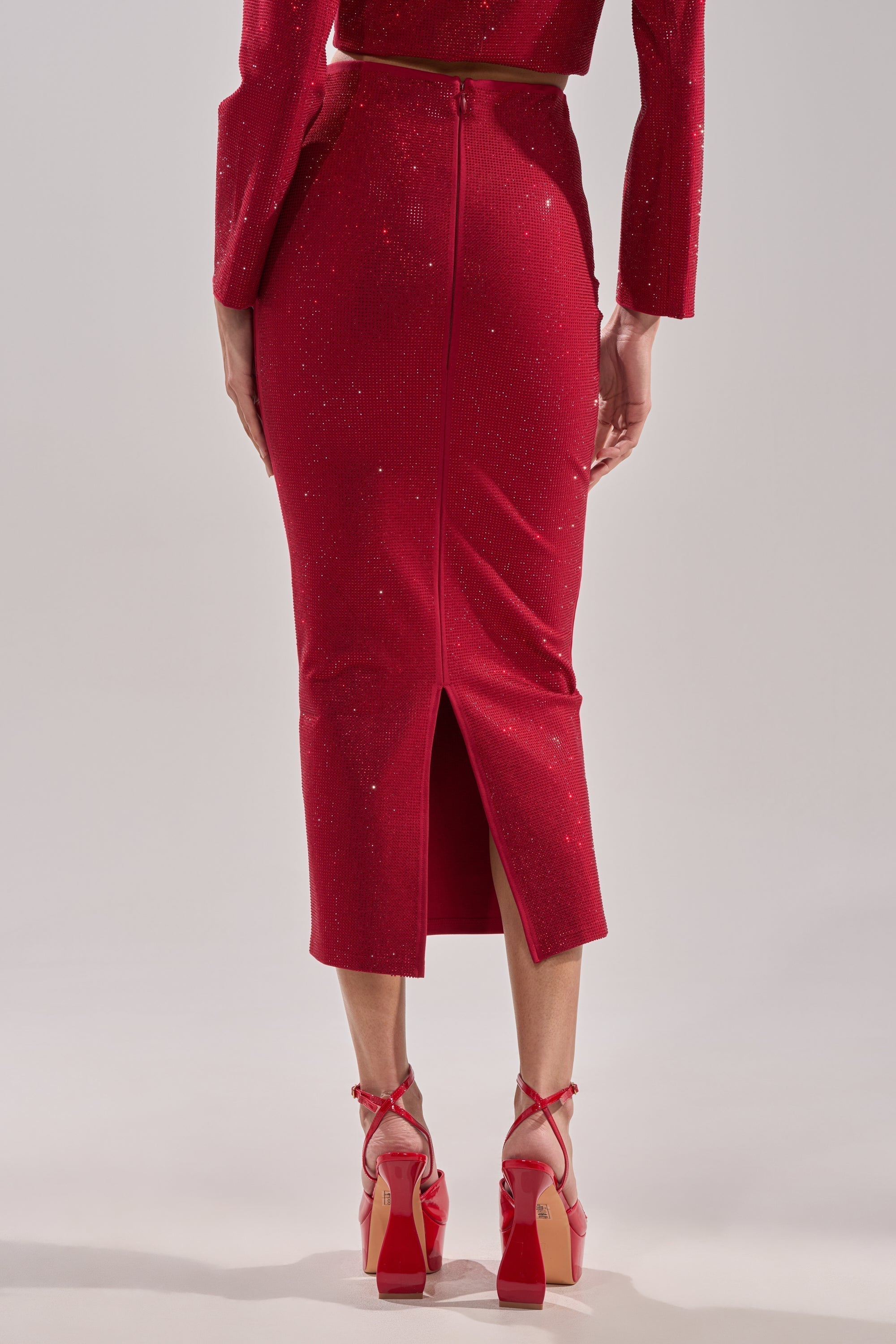 ICED OUT RHINESTONE MAXI SKIRT
