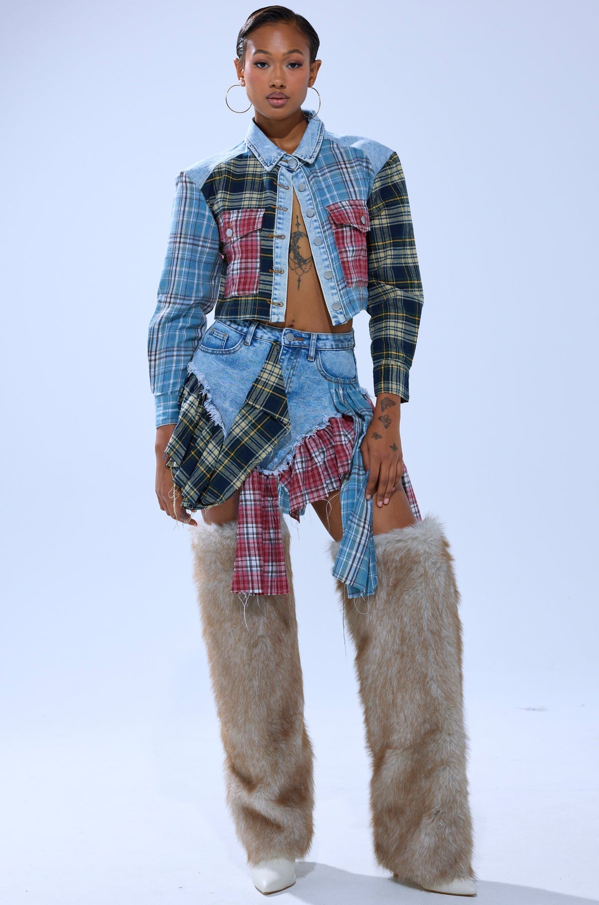 AUTUMN VIBES PLAID MINI SKIRT