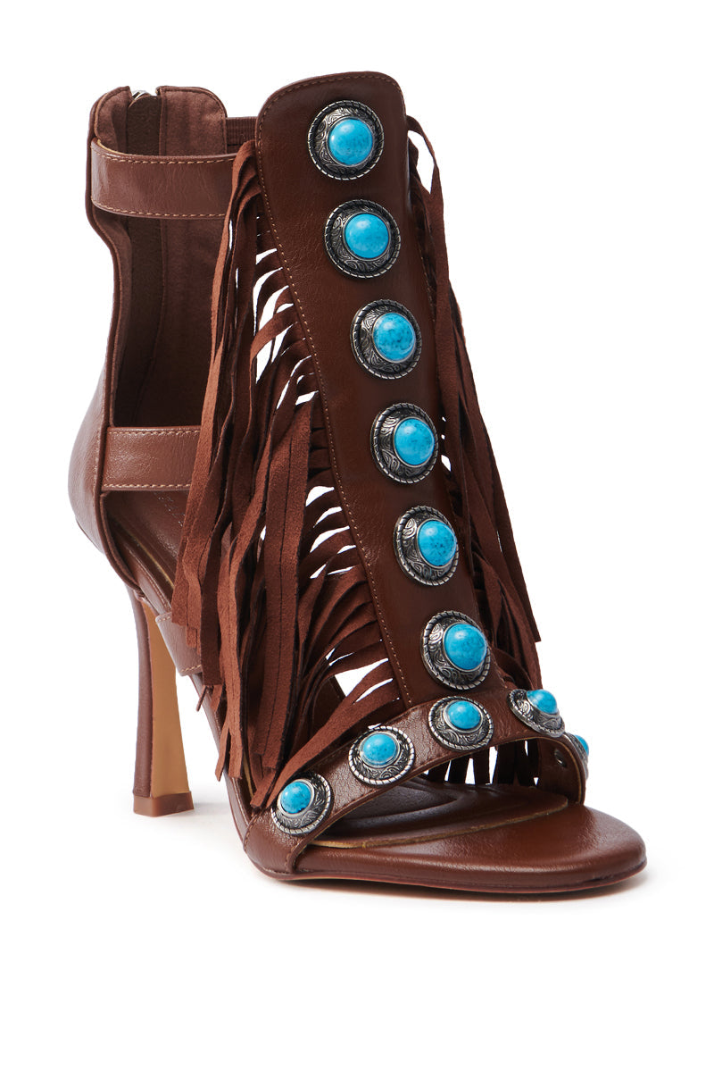 AZALEA WANG SUMAC BROWN WESTERN SANDAL