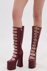 AZALEA WANG TOMLIN BURGUNDY PLATFORM BOOT