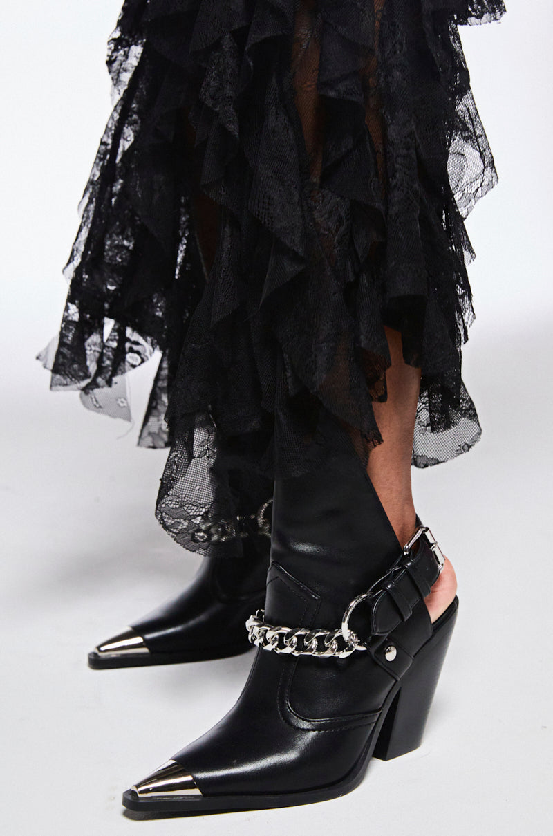AZALEA WANG WADE BLACK WESTERN BOOTIE