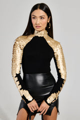 NASTASIA 2 SCALE TOP IN GOLD