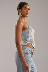 PEARL QUEEN DENIM CORSET