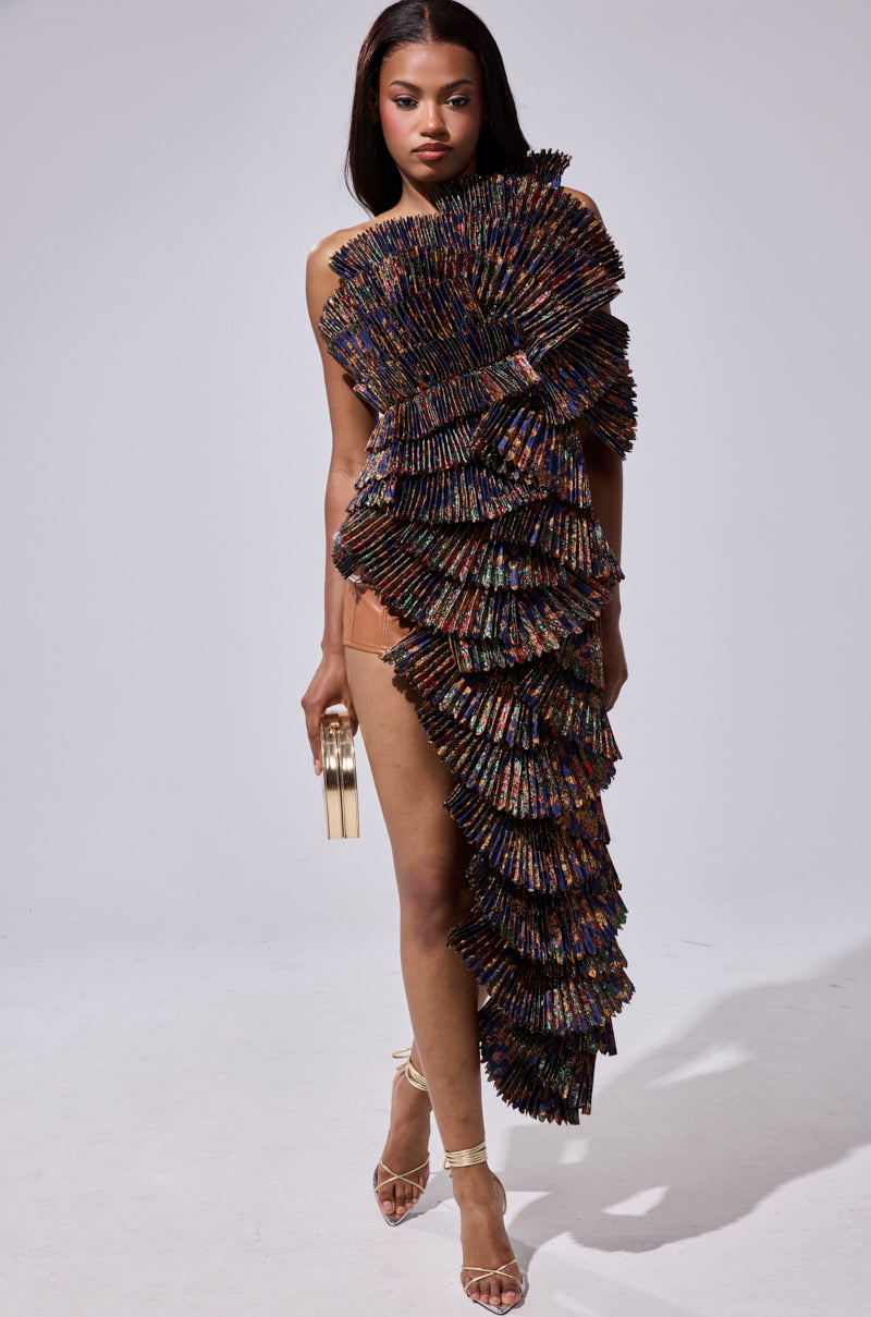 LUST FOR LIFE ASYMMETRICAL BROCADE TOP
