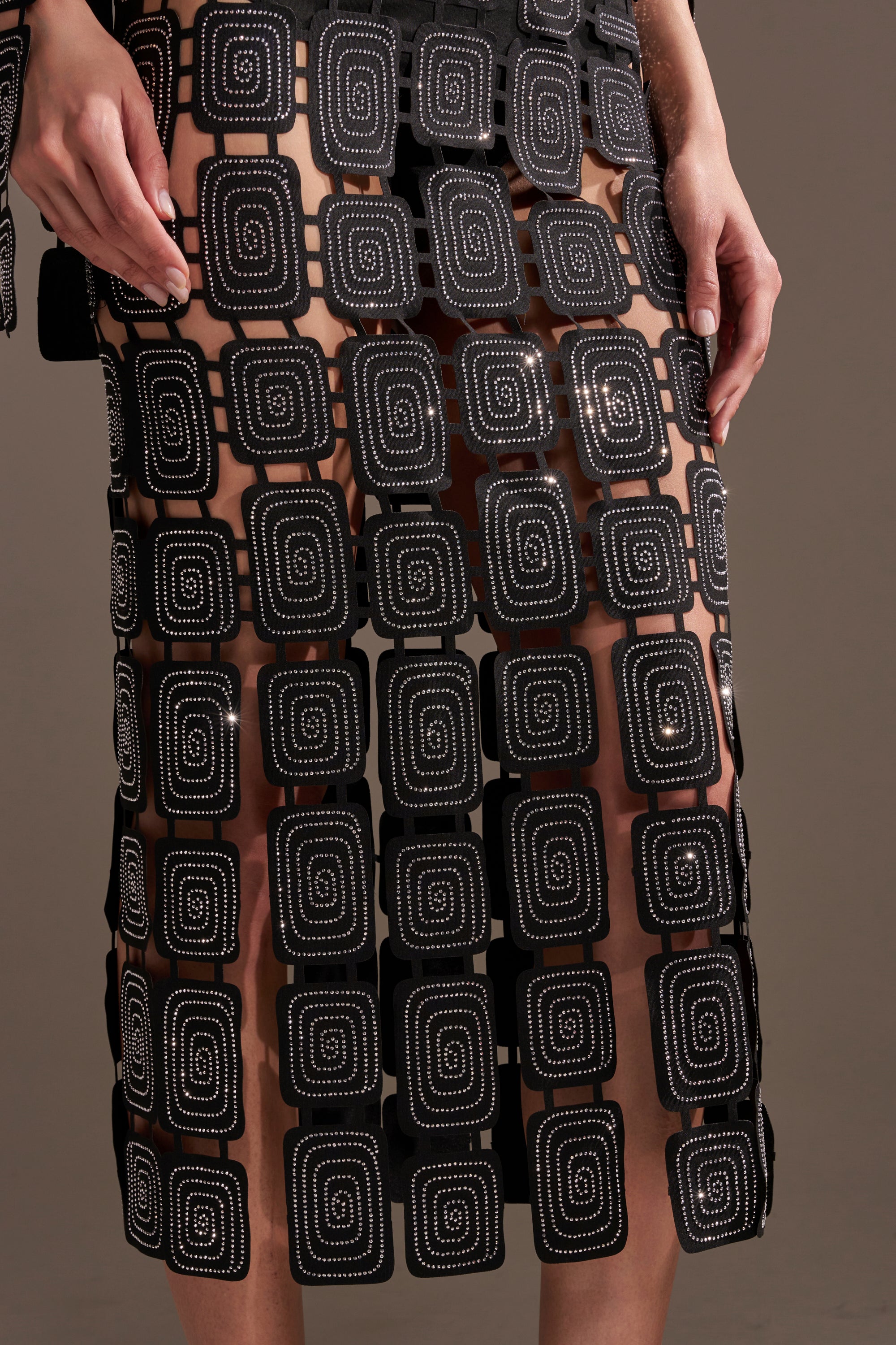 ONLY ONE OF ME RHINESTONE MIDI DRESS