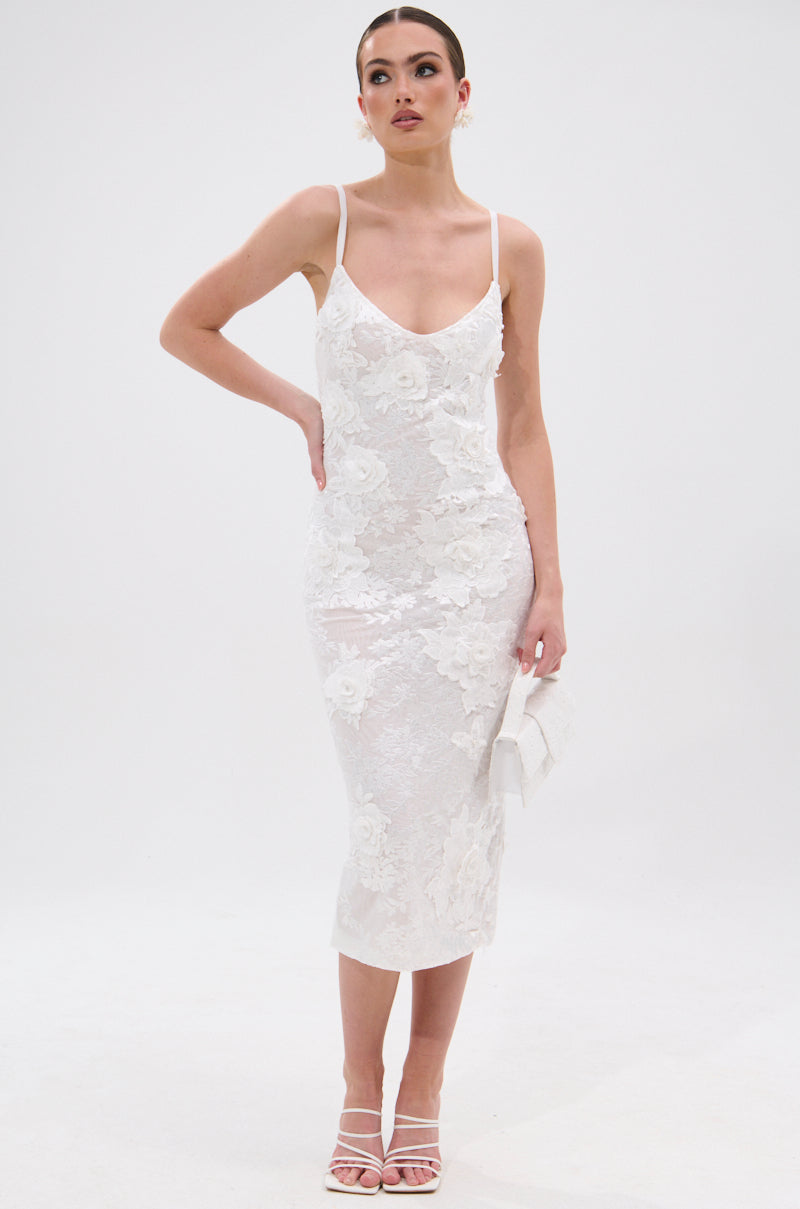 IRIS FLORAL MIDI DRESS