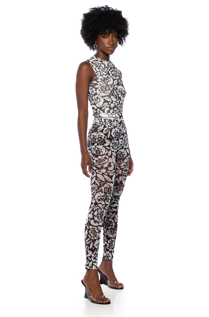 A LUXURIOUS DAY MESH MOCK NECK BODYSUIT