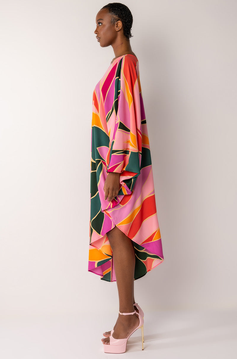 A MUSE ONE SLEEVE MIDI DRESS