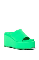 AZALEA WANG AQUARIA FLATFORM SANDAL IN GREEN