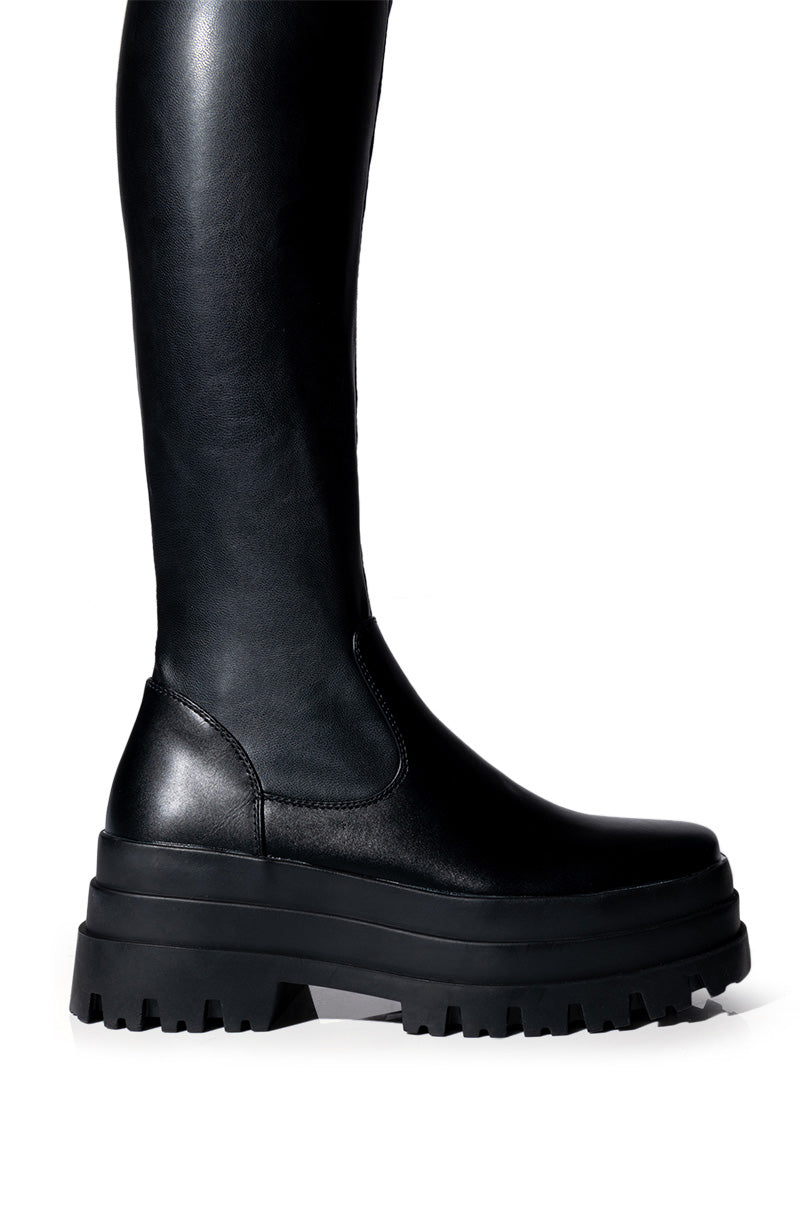 AZALEA WANG ARETHA STRETCH BOOT IN BLACK