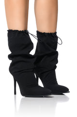 AZALEA WANG ARIELLA SLOUCH STILETTO BOOTIE IN BLACK