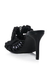 AZALEA WANG ASTER ROPE WOVEN SANDAL IN BLACK