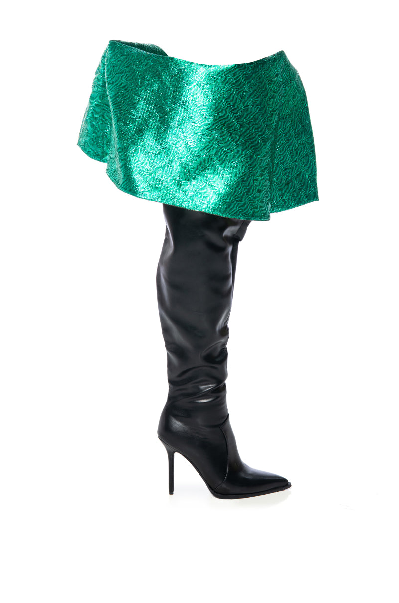 AZALEA WANG BAIZE THIGH HIGH BLACK BOOT