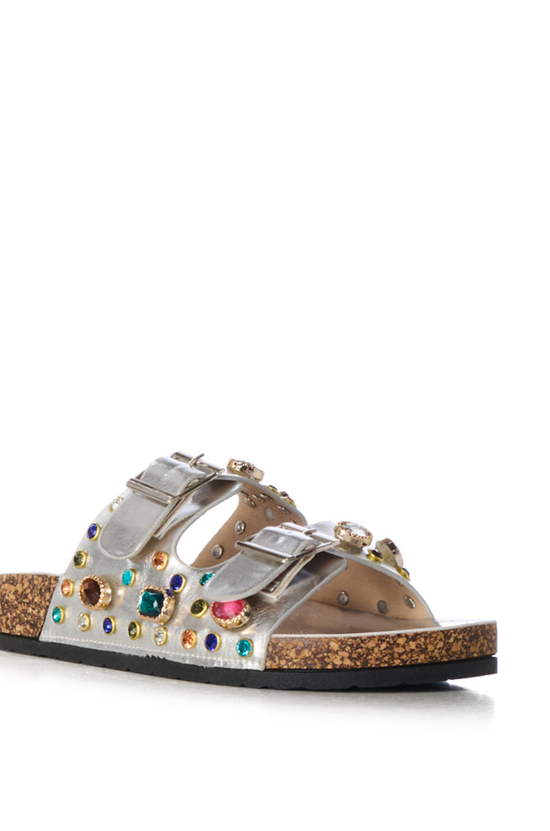 AZALEA WANG BAYLEAVES SILVER EMBELLISHED SANDAL