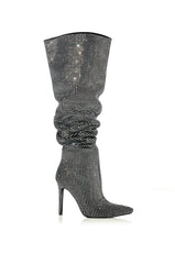 AZALEA WANG BELLA BLING STILETTO BOOT IN BLACK