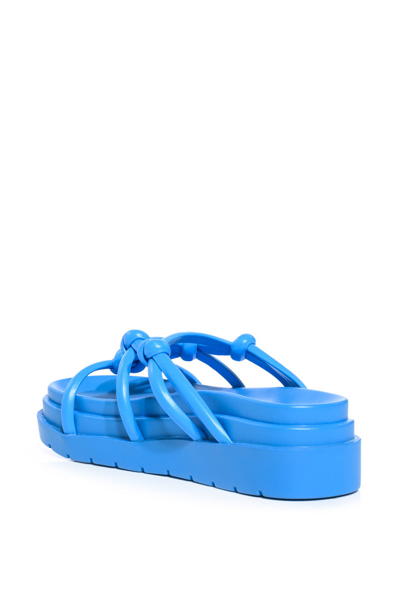 AZALEA WANG BENITA FLAT SANDAL IN BLUE
