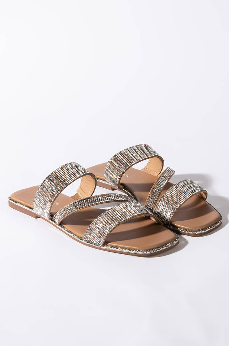 AZALEA WANG BLING ME OUT FLAT SANDAL NUDE