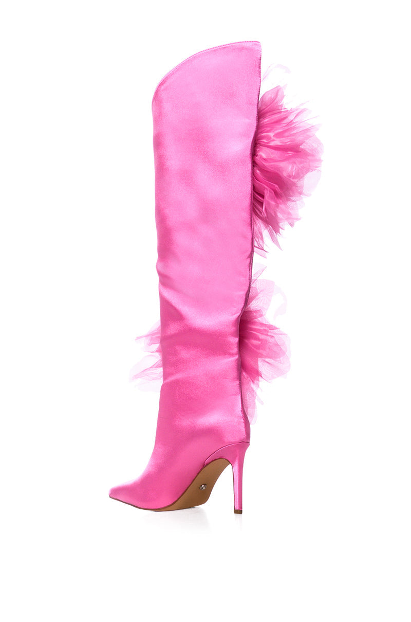 AZALEA WANG BLOSSOMED PINK FLOWER DETAIL BOOT