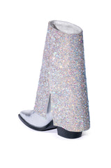 AZALEA WANG ANNABELLE EMBELLISHED WESTERN BOOT IN SILVER