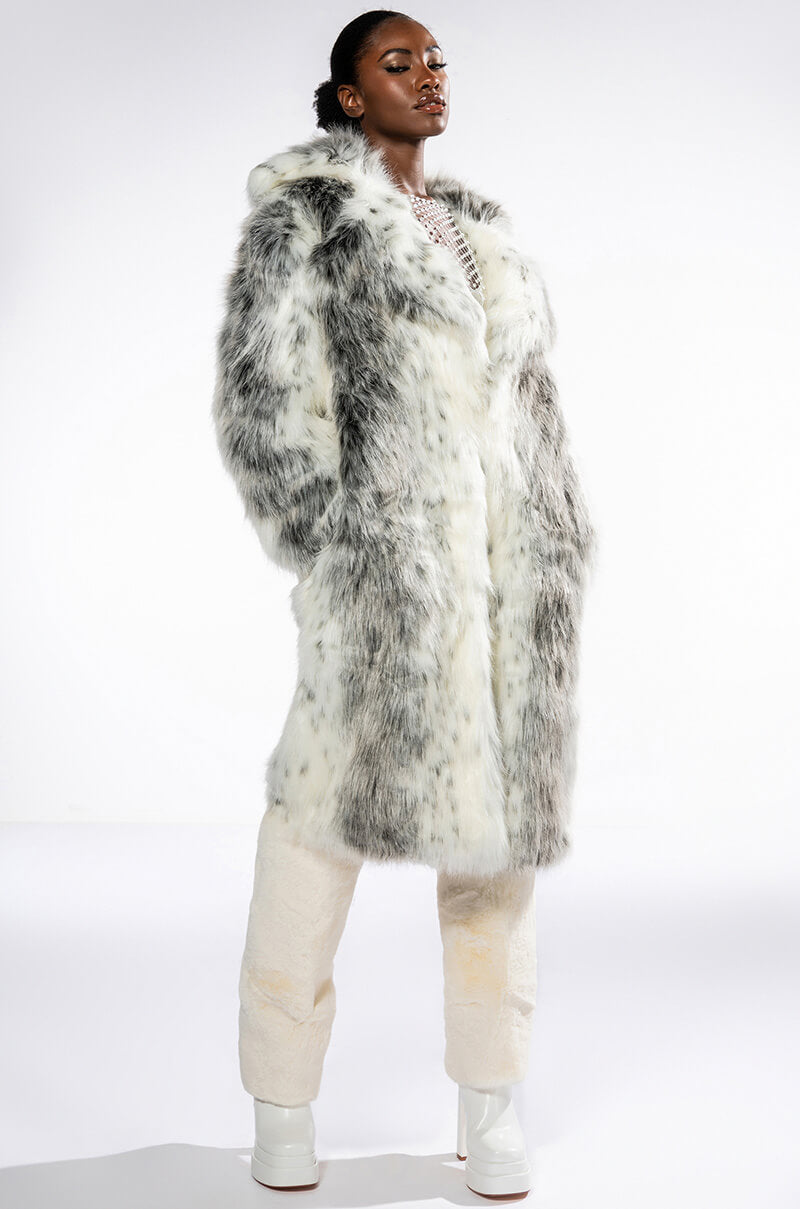 KYOTO NIGHTS LONG FAUX FUR JACKET