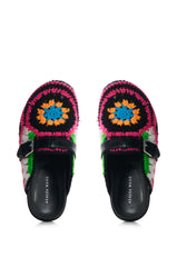 AZALEA WANG MURPHY CROCHET LOAFER IN BLACK MULTI