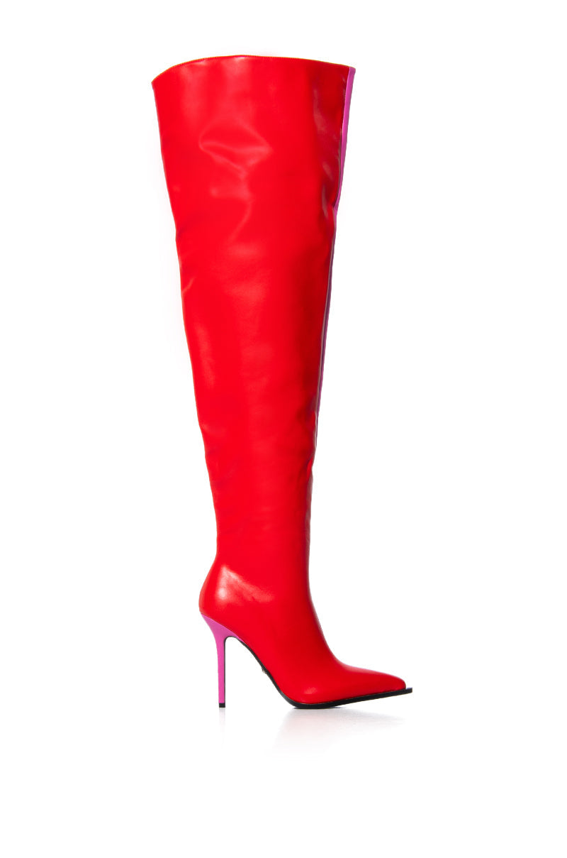 AZALEA WANG NEAPOLITAN RED AND PINK TWO TONED BOOT