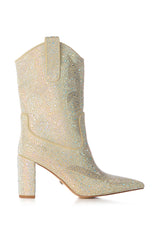 AZALEA WANG NESPRESSO MULTI RHINESTONE WESTERN BOOTIE
