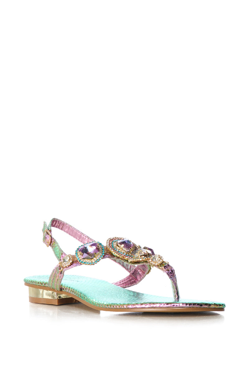AZALEA WANG OKI EMBELLISHED SANDAL IN MULTI