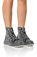 AZALEA WANG OTIS EMBELLISHED HIGH TOP IN BLACK